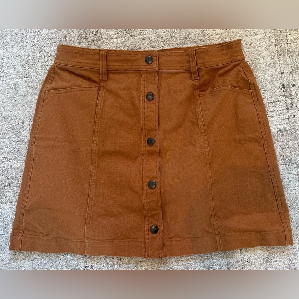 Madewell Button-Front A-Line Pocket Mini Skirt Size 10